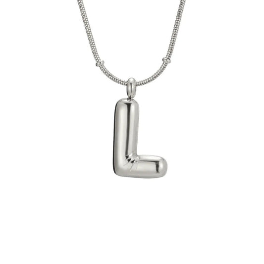 Bubble Initial L Necklace