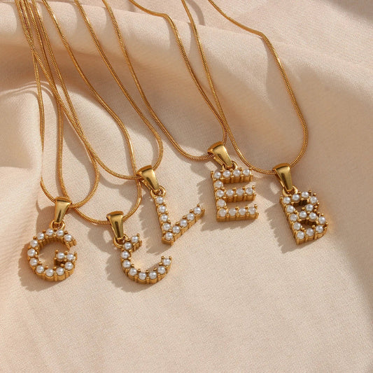Pearl Initial Necklace