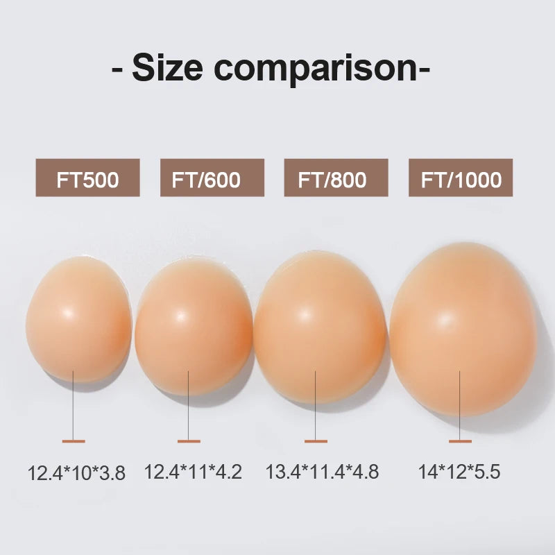 Silicone Breast Form with Concave Base, A–EE Cup Options