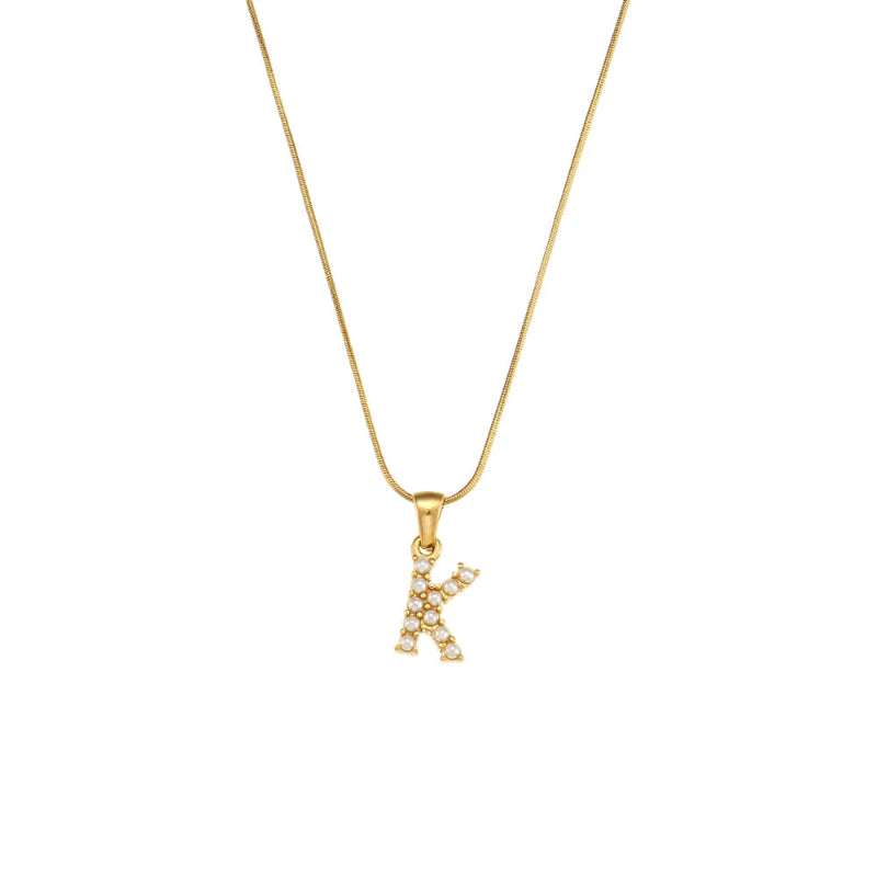 Pearl Initial Necklace