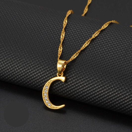 Cubic Zirconia Initial C Necklace