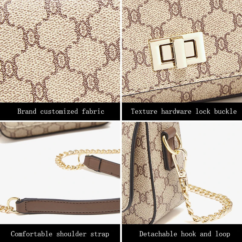 Shoulder & Crossbody Bag With Gold Chain Strap For Women