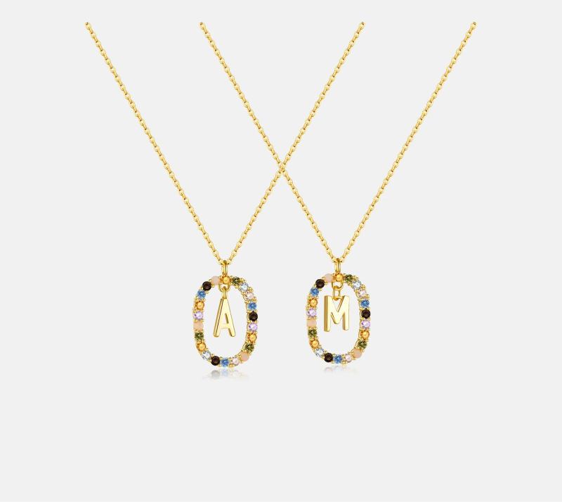 Feminine Initial Alphabet Necklace