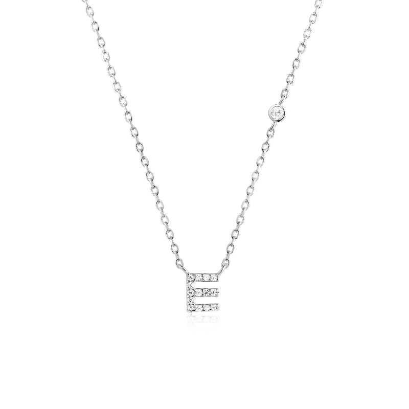 Sterling Silver Gold Letters Pendant Monogram Necklace