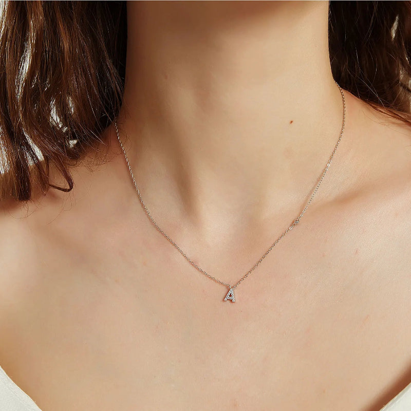 Sterling Silver Gold Letters Pendant Monogram Necklace