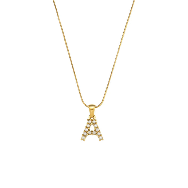 Pearl Initial Necklace