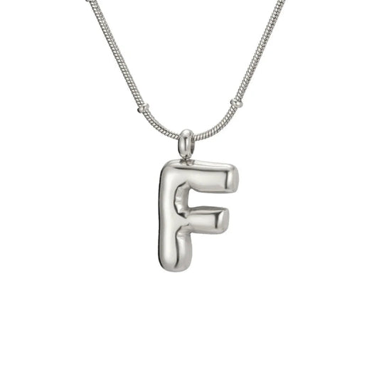 Bubble Initial F Necklace