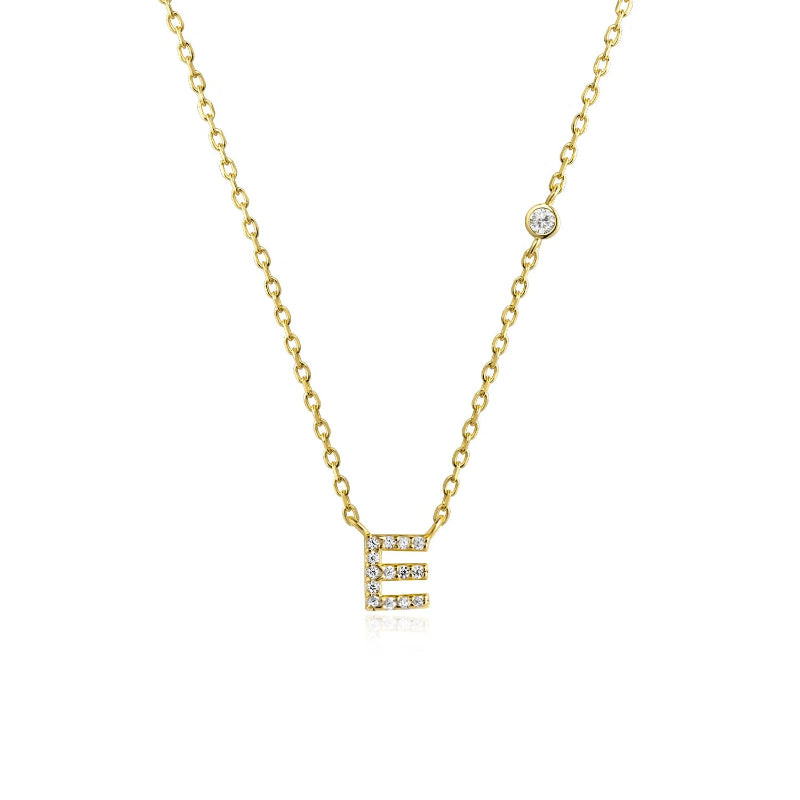Sterling Silver Gold Letters Pendant Monogram Necklace