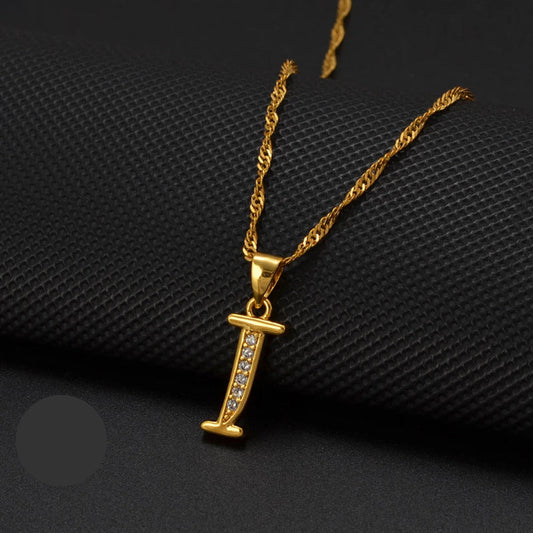 Cubic Zirconia Initial I Necklace
