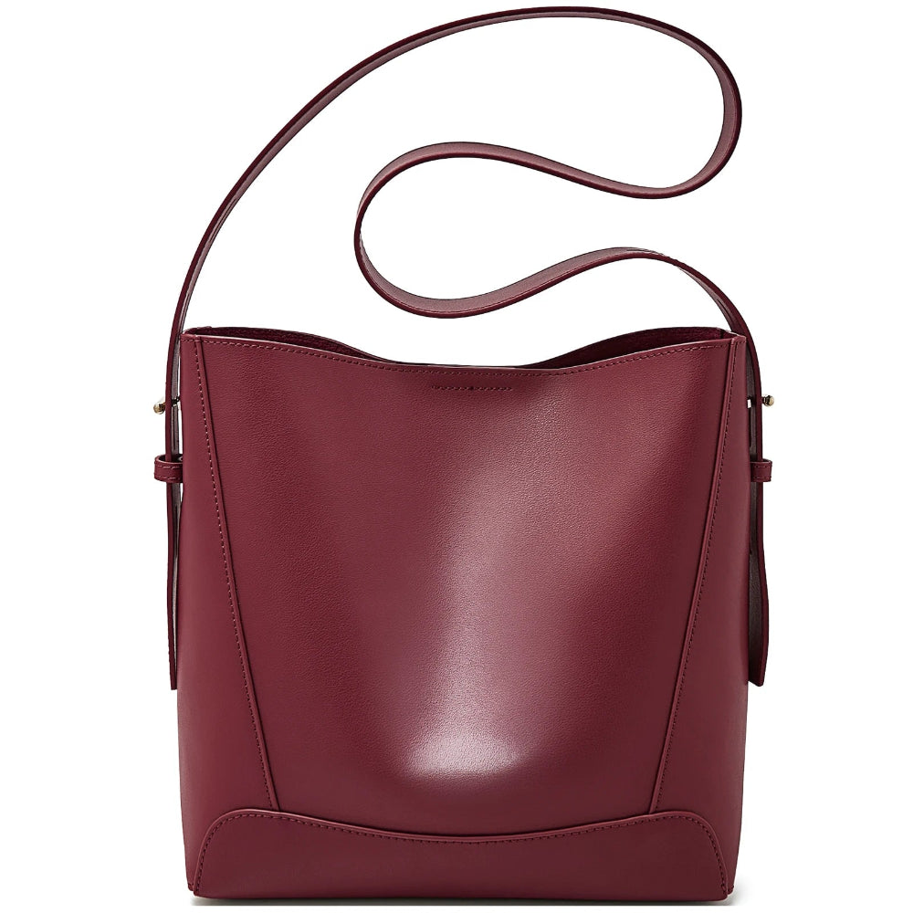 New Women Bucket Bag Shoulder Bag Split Leather Large Capacity