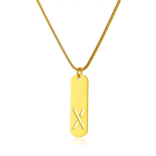Hollow Initial X Necklace
