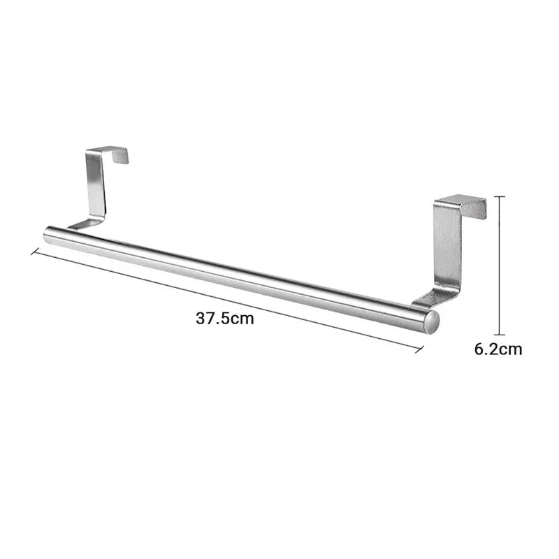 Over Cabinet Door Towel Bar – Stainless Steel Kitchen & Bathroom Hanger (1 or 2 pcs)