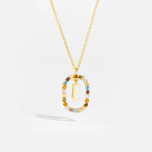 Feminine Initial Alphabet E Necklace