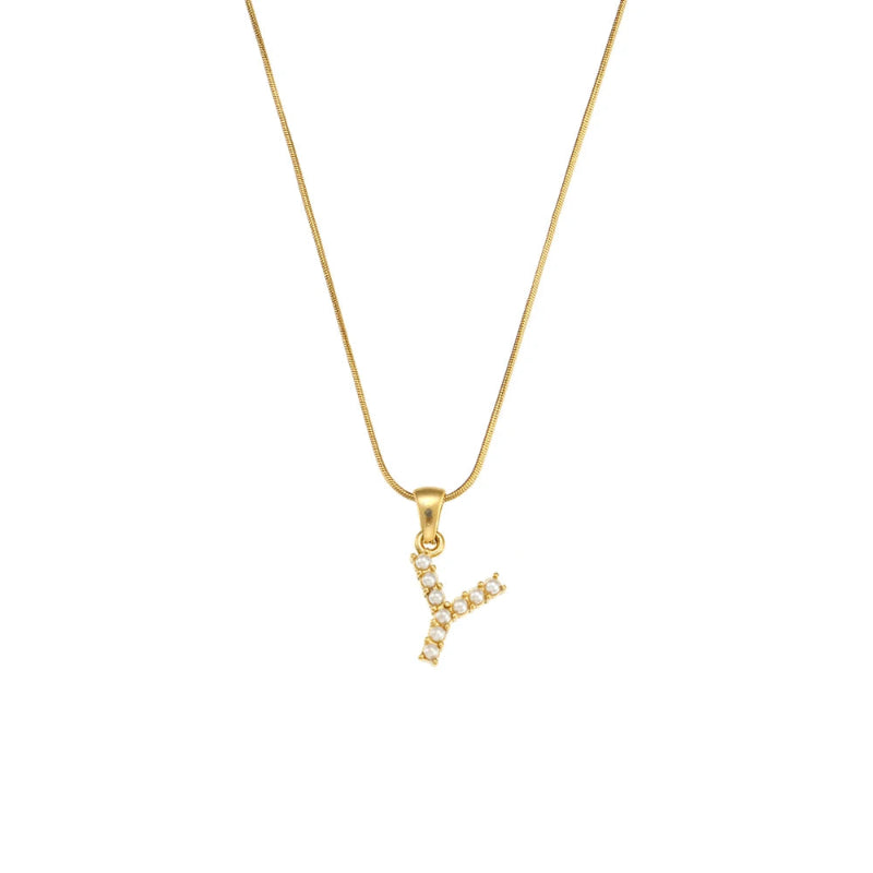 Pearl Initial Necklace