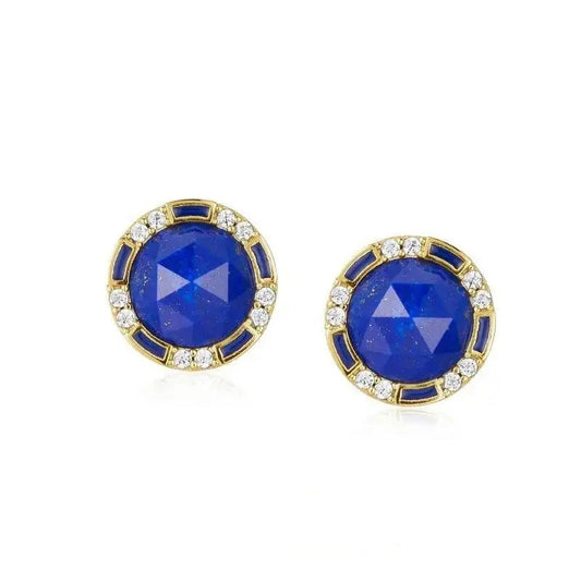 Natural Lapis Lazuli Stud Earrings