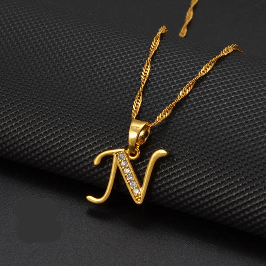 Cubic Zirconia Initial N Necklace