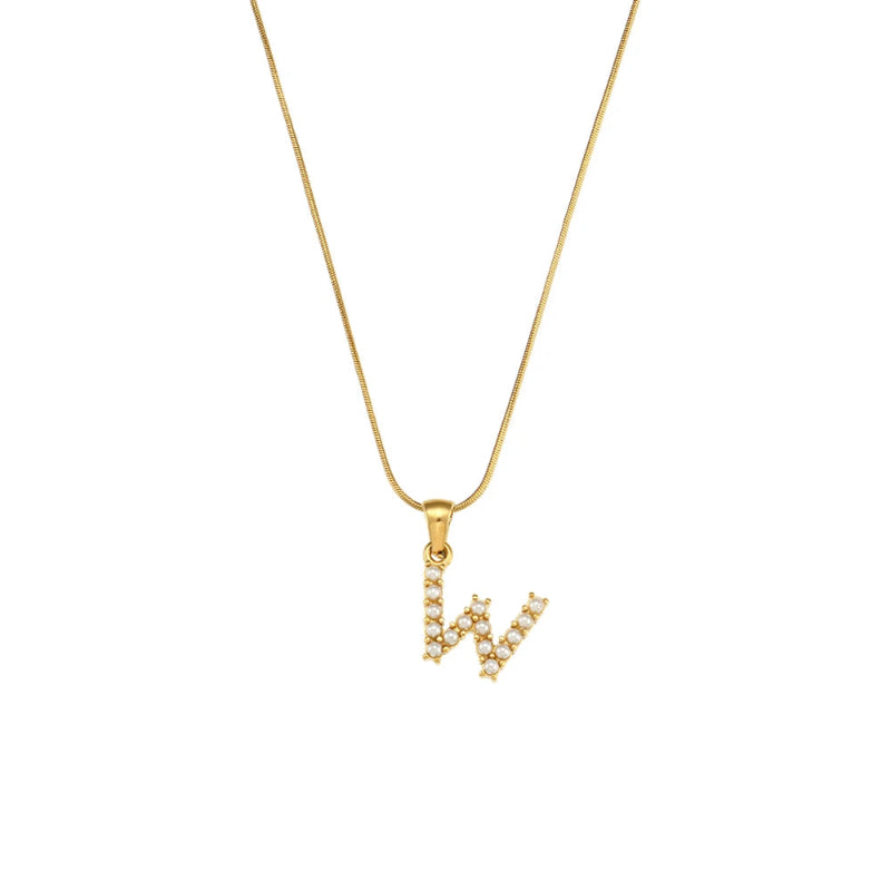 Pearl Initial Necklace