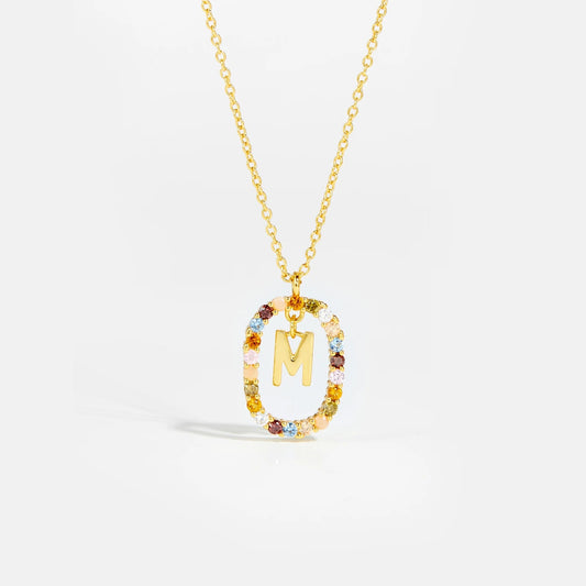 Feminine Initial Alphabet M Necklace