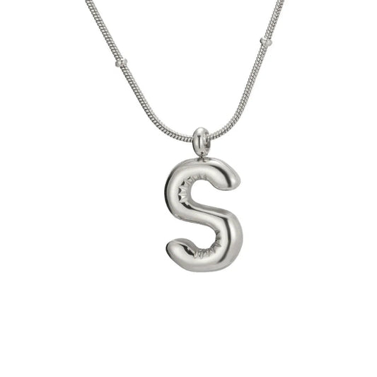 Bubble Initial S Necklace