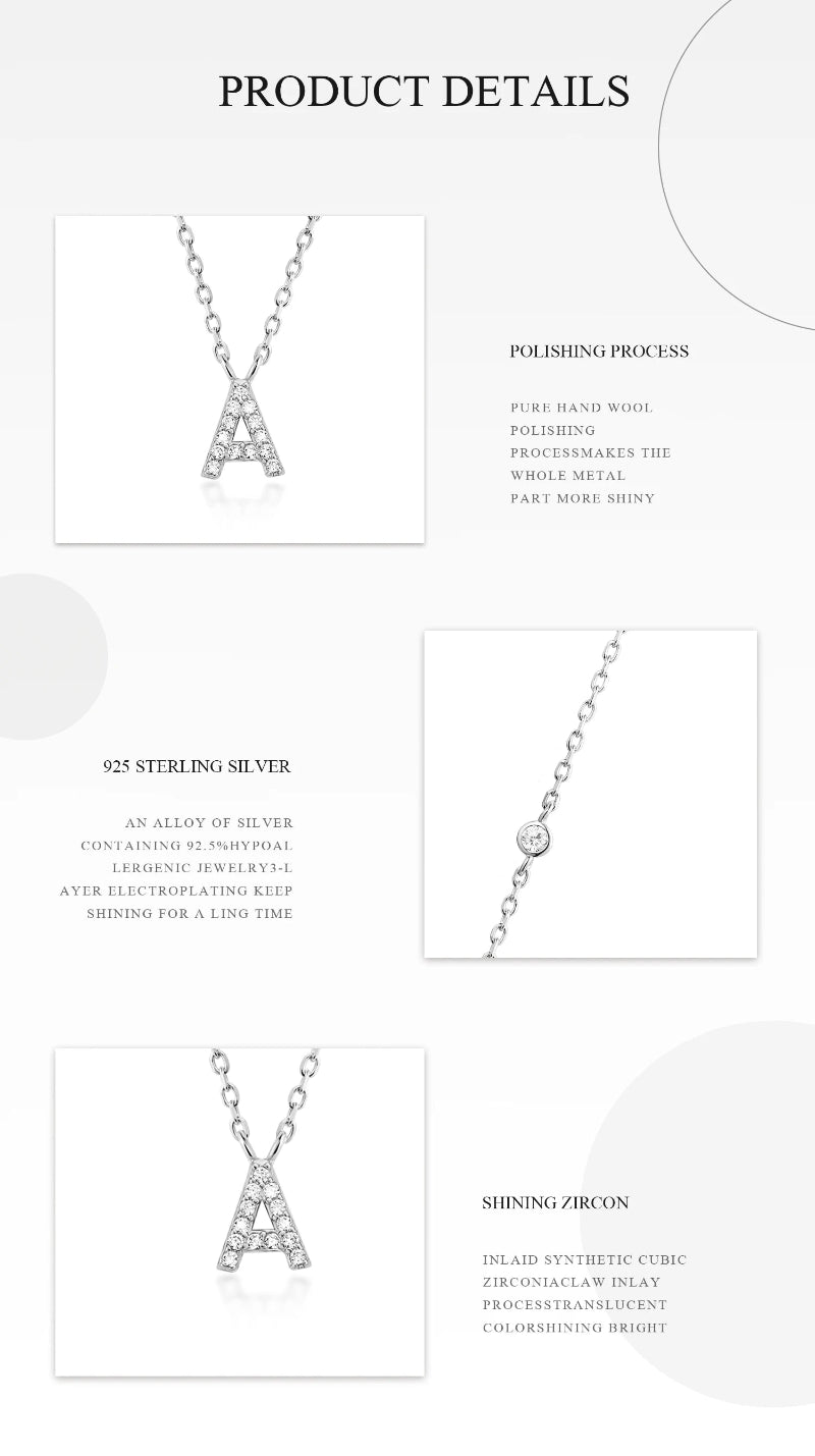 Sterling Silver Gold Letters Pendant Monogram Necklace