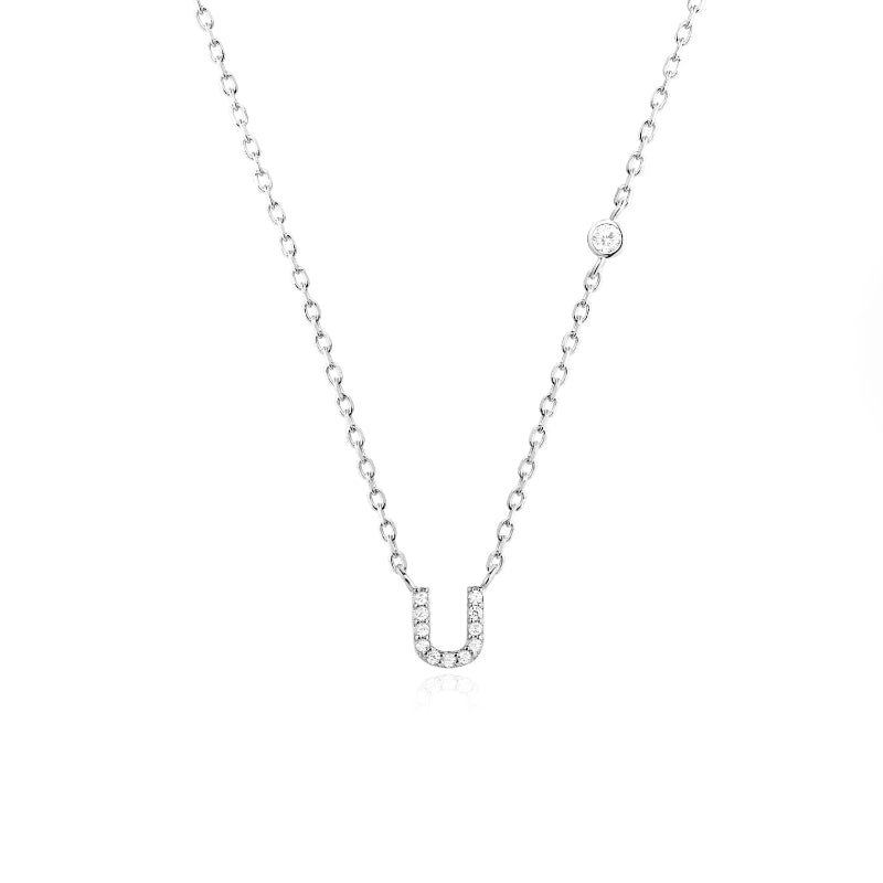 Sterling Silver Gold Letters Pendant Monogram Necklace