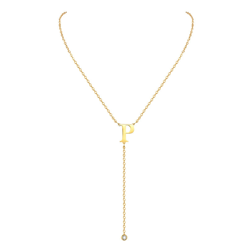 Lariat Initial Necklace