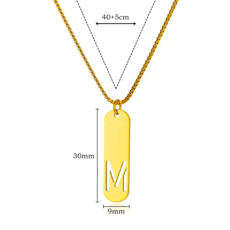 Hollow Initial Necklace
