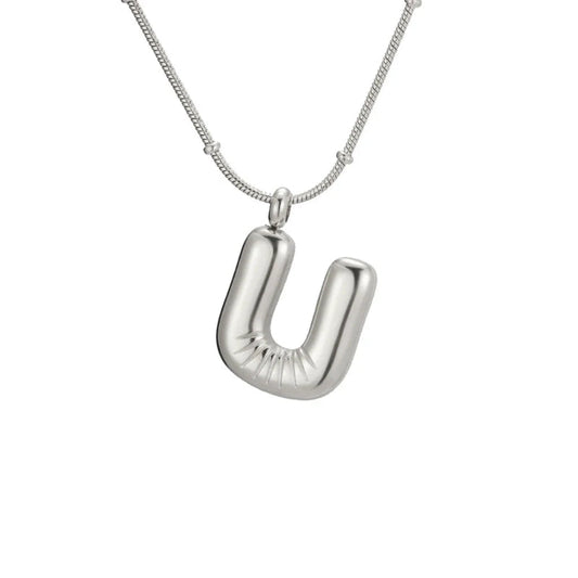 Bubble Initial U Necklace