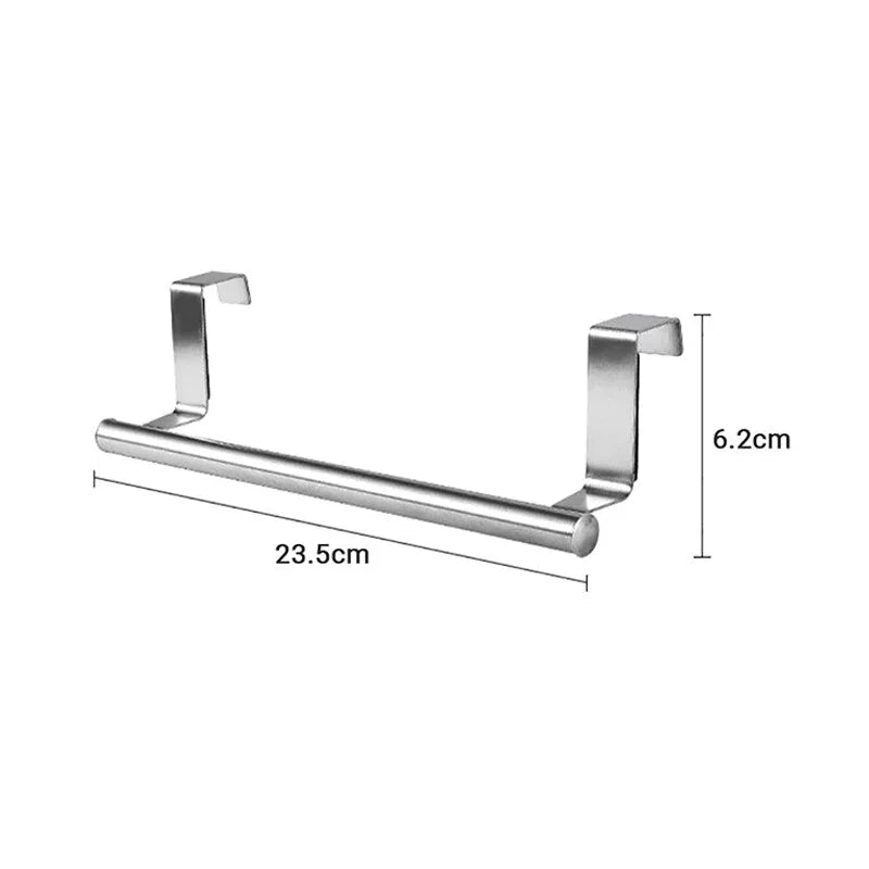 Over Cabinet Door Towel Bar – Stainless Steel Kitchen & Bathroom Hanger (1 or 2 pcs)