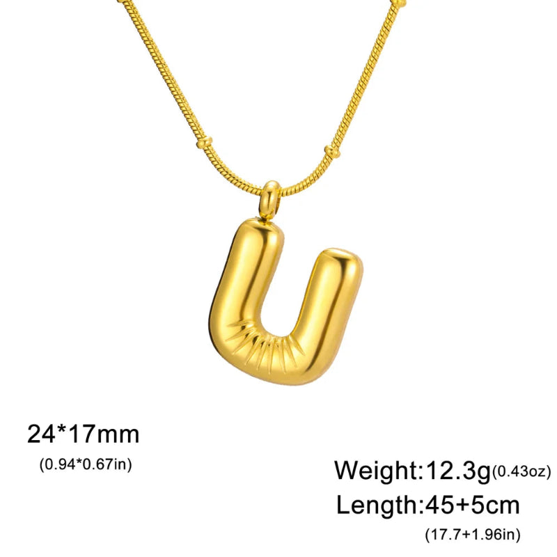 Bubble Initial Necklace