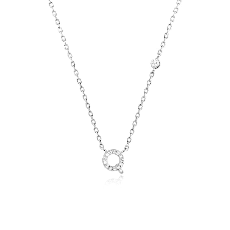 Sterling Silver Gold Letters Pendant Monogram Necklace