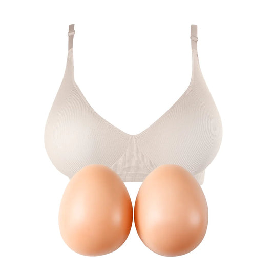 Silicone Breast Forms with Bra – Removable 2-in-1 Set