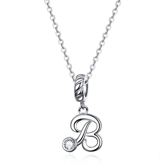 Vintage Initial Letter B Charm Necklace