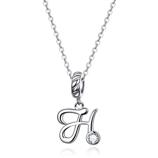 Vintage Initial Letter H Charm Necklace