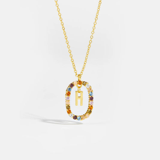 Feminine Initial Alphabet H Necklace