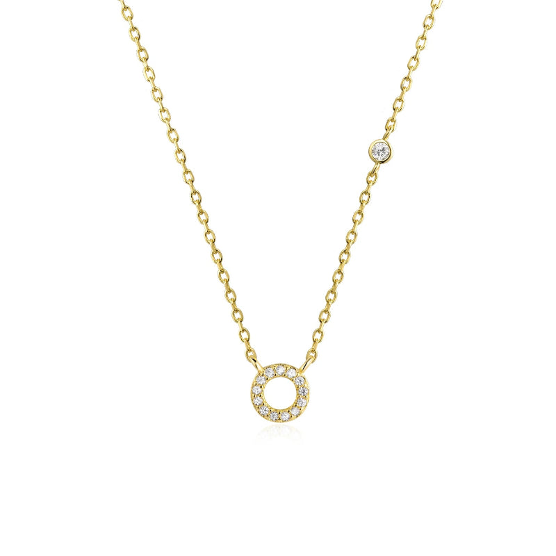 Sterling Silver Gold Letters Pendant Monogram Necklace