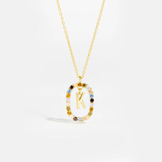 Feminine Initial Alphabet K Necklace