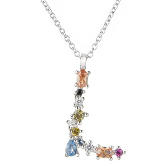 Colorful Initial L Necklace