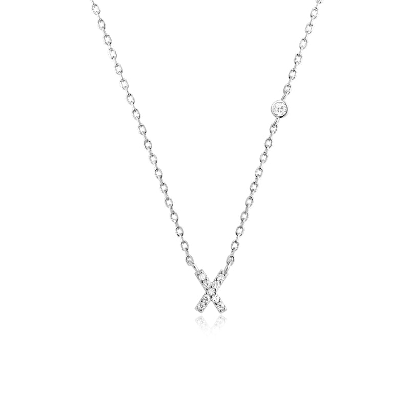 Sterling Silver Gold Letters Pendant Monogram Necklace