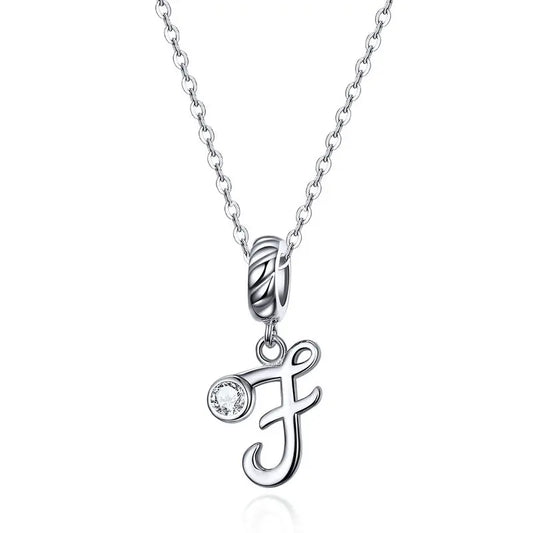 Vintage Initial Letter Charm Necklace