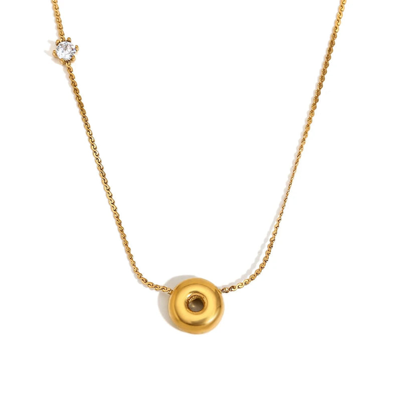 Mini Bubble Up initial With Zircon Necklace