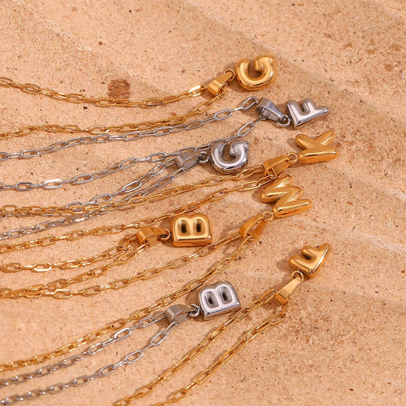 Mini Bubble Up Initial Necklace
