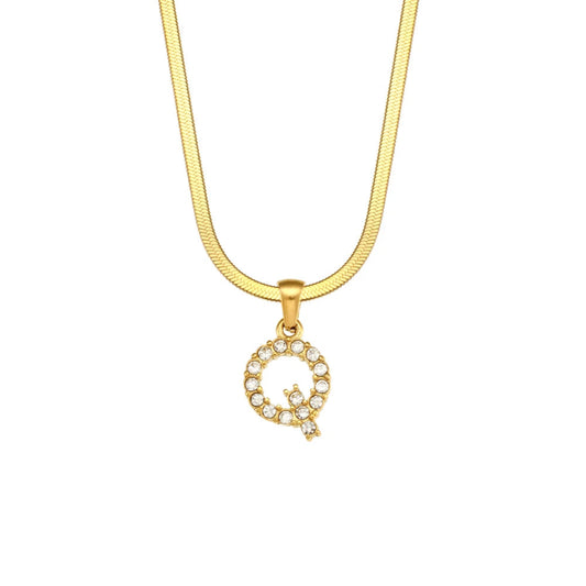 Dazzling Initial Q Necklace