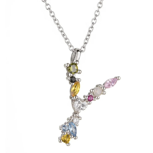 Colorful Initial Y Necklace