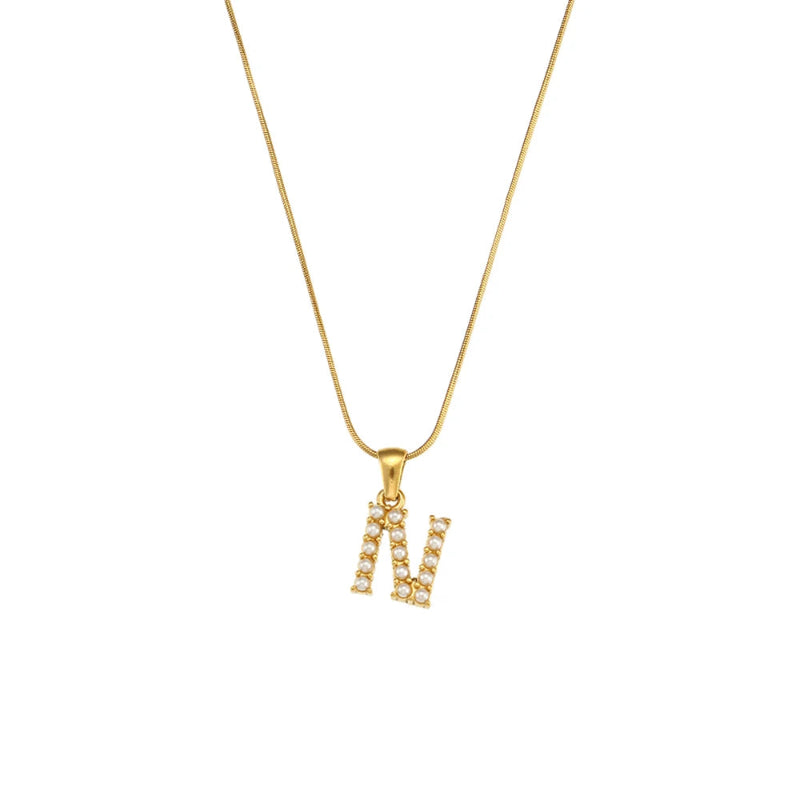 Pearl Initial Necklace