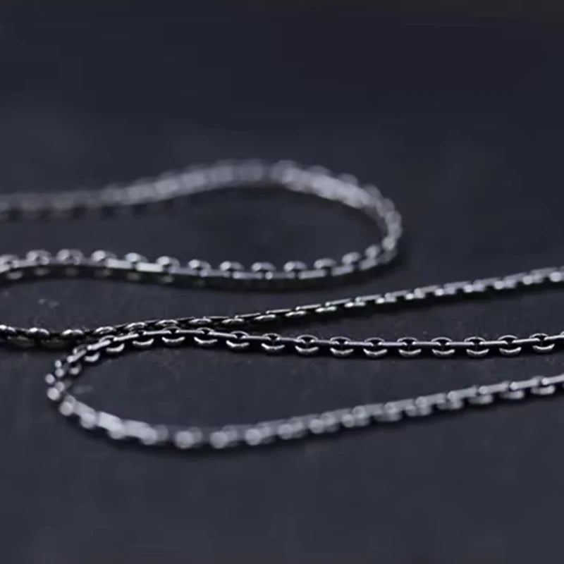 Retro Vintage Thai Sterling Silver Link Chain Necklace For Men and Women