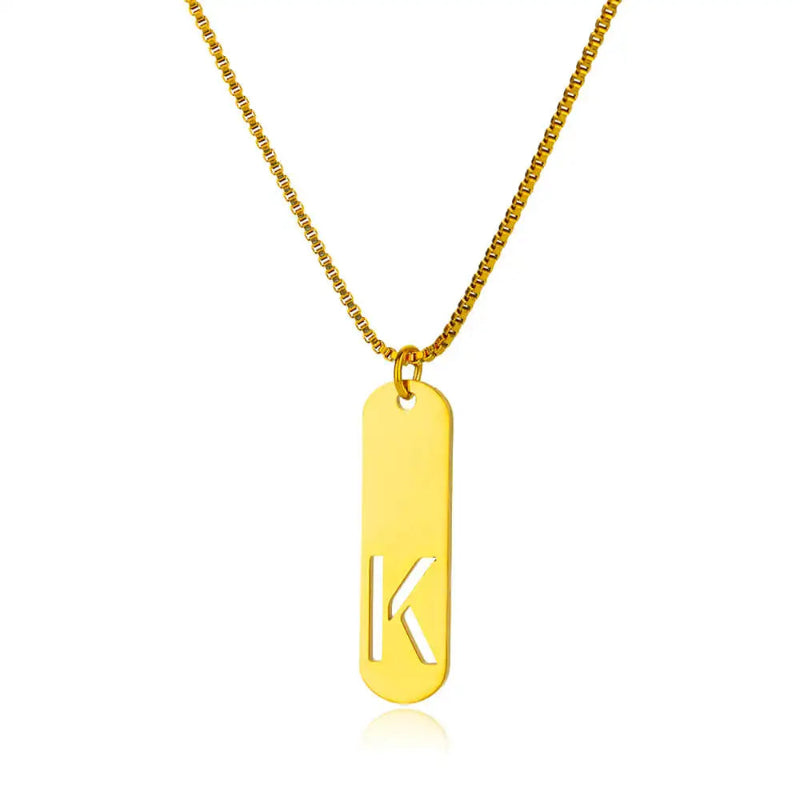 Hollow Initial Necklace