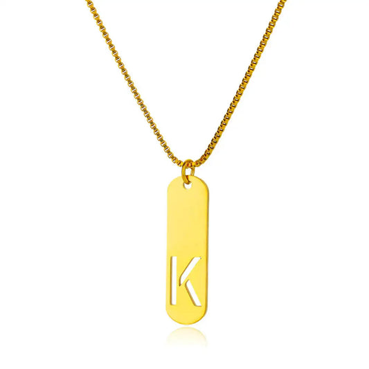 Hollow Initial K Necklace