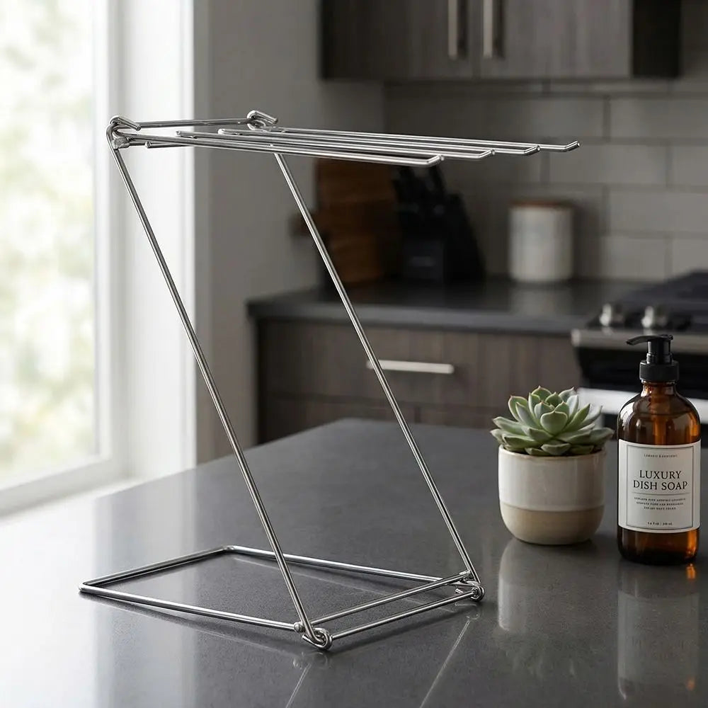 Freestanding Stainless Steel Hand Towel & Dishcloth Drying Rack