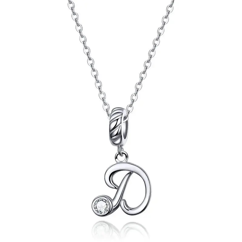 Vintage Initial Letter Charm Necklace